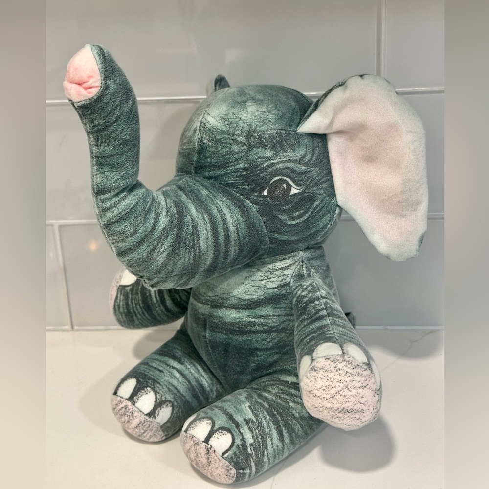Vintage 1986 Green Elephant Lady Slipper Designs Elephant Plush Stuffed Animal